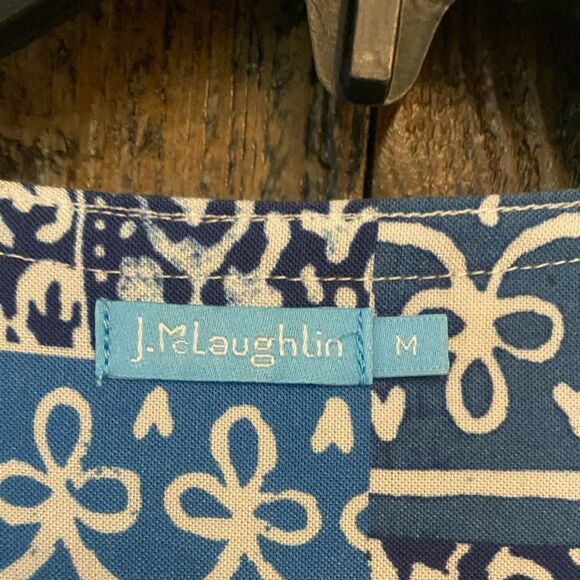 J.McLaughlin Sz M Blue Carly Bandanna Patchwork Catalina Cloth Tunic - Picture 5 of 9